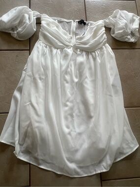 Lulus My Dream Date White Off-Shoulder Mini Dress